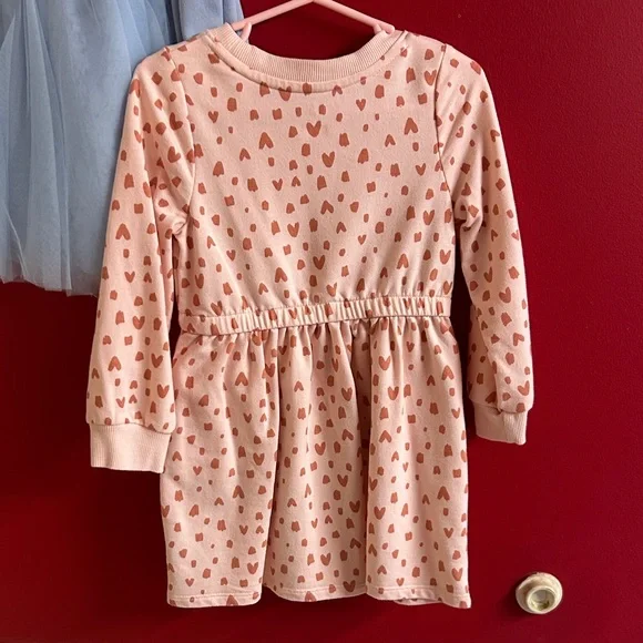 Cat & Jack Blue Dress with Textured Pink Heart valentines size 3t - Picture 6 of 6